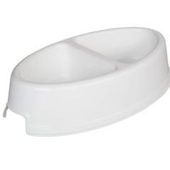 Joypet Plastik Elips Şeklinde Mama ve Su Kabı Beyaz 200 ml 23x13.5x5h cm