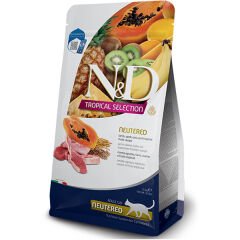 N&D Tropical Selection Kuzu Etli ve Tropikal Meyveli Kısırlaştırılmış Kedi Maması 4 Kg+1  Kg Hediyeli