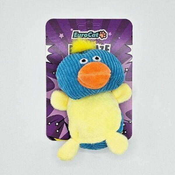 Euro Cat Papağan Peluş Kedi Oyuncağı Mavi/Sarı