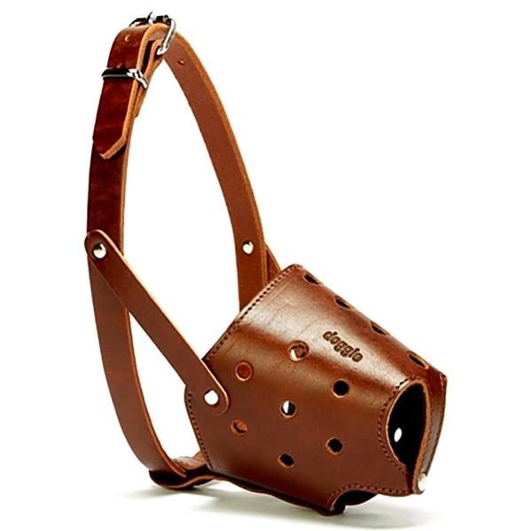 Doggie Kısa Burun Koruma Deri Köpek Ağızlık Xlarge Kahverengi 2x60-65 Cm