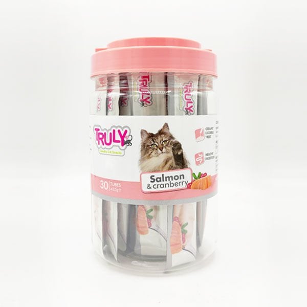 Truly Somonlu ve Kızılcık Meyveli Sıvı Kedi Ödül Maması 14 Gr 30 Adet