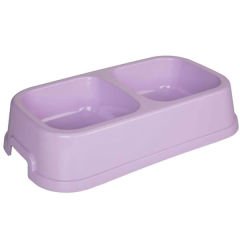 Joypet Plastik Kare Şeklinde Mama ve Su Kabı Lila 300 ml 23.5x13.5x5.5h cm
