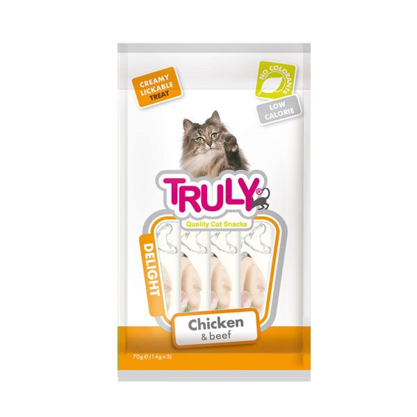 Truly Tavuklu ve Biftekli Sıvı Kedi Ödül Maması 14 Gr 5 Adet