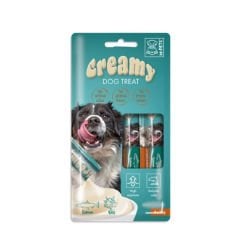 M-Pets Creamy Somonlu ve Biftekli Sıvı Köpek Ödül Maması 15 Gr 4 Adet