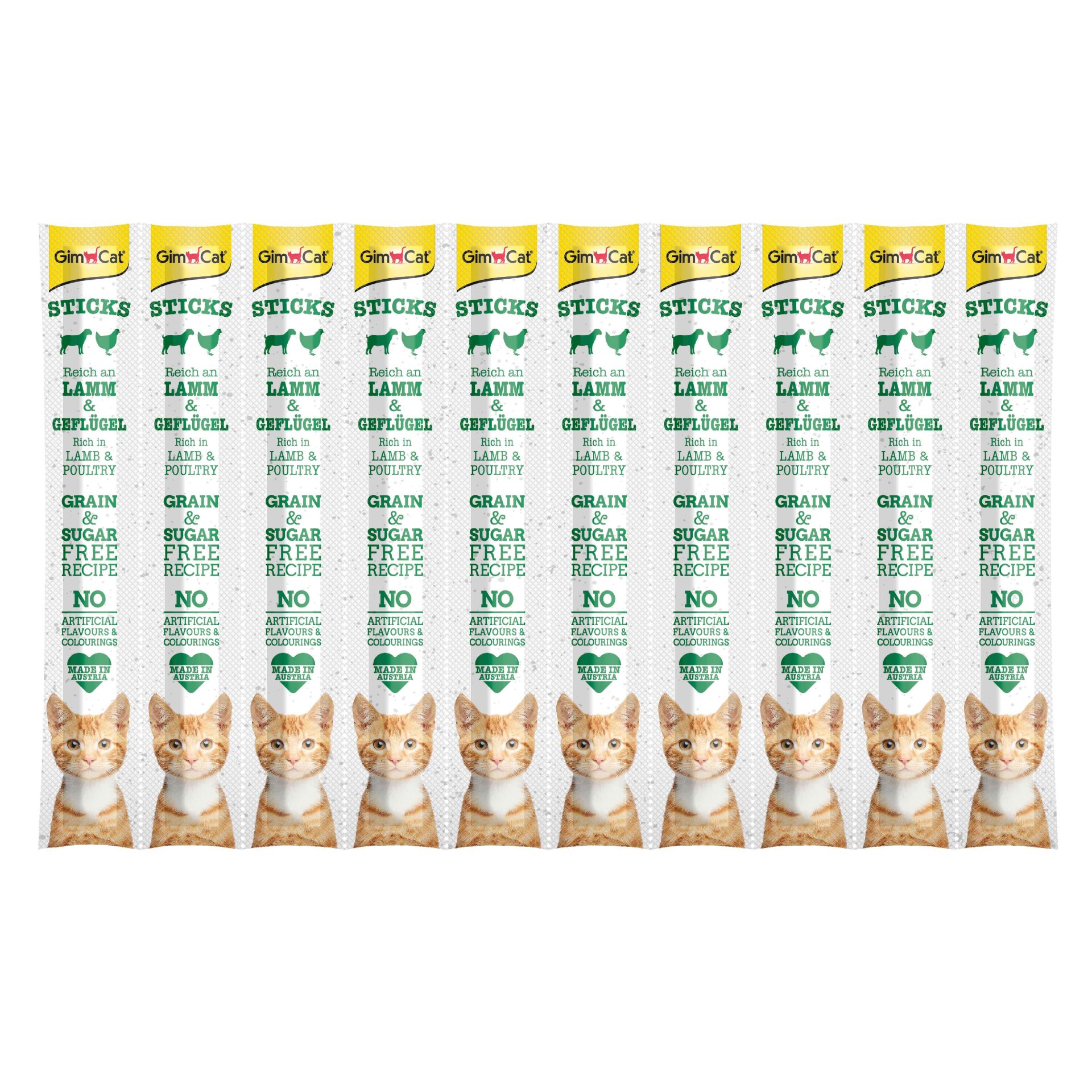 GimCat Sticks Tahılsız Kuzu Etli Ödül Çubuğu 10'lu