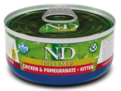 N&D Prime Tahılsız Tavuk ve Narlı Yavru Yaş Kedi Konservesi 80 gr