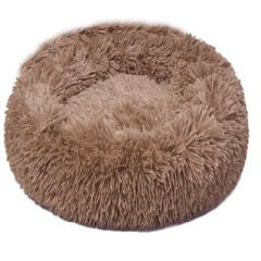 Dubex Ponchik Peluş Yuvarlak Yatak Vizon Lagre 80x11h cm