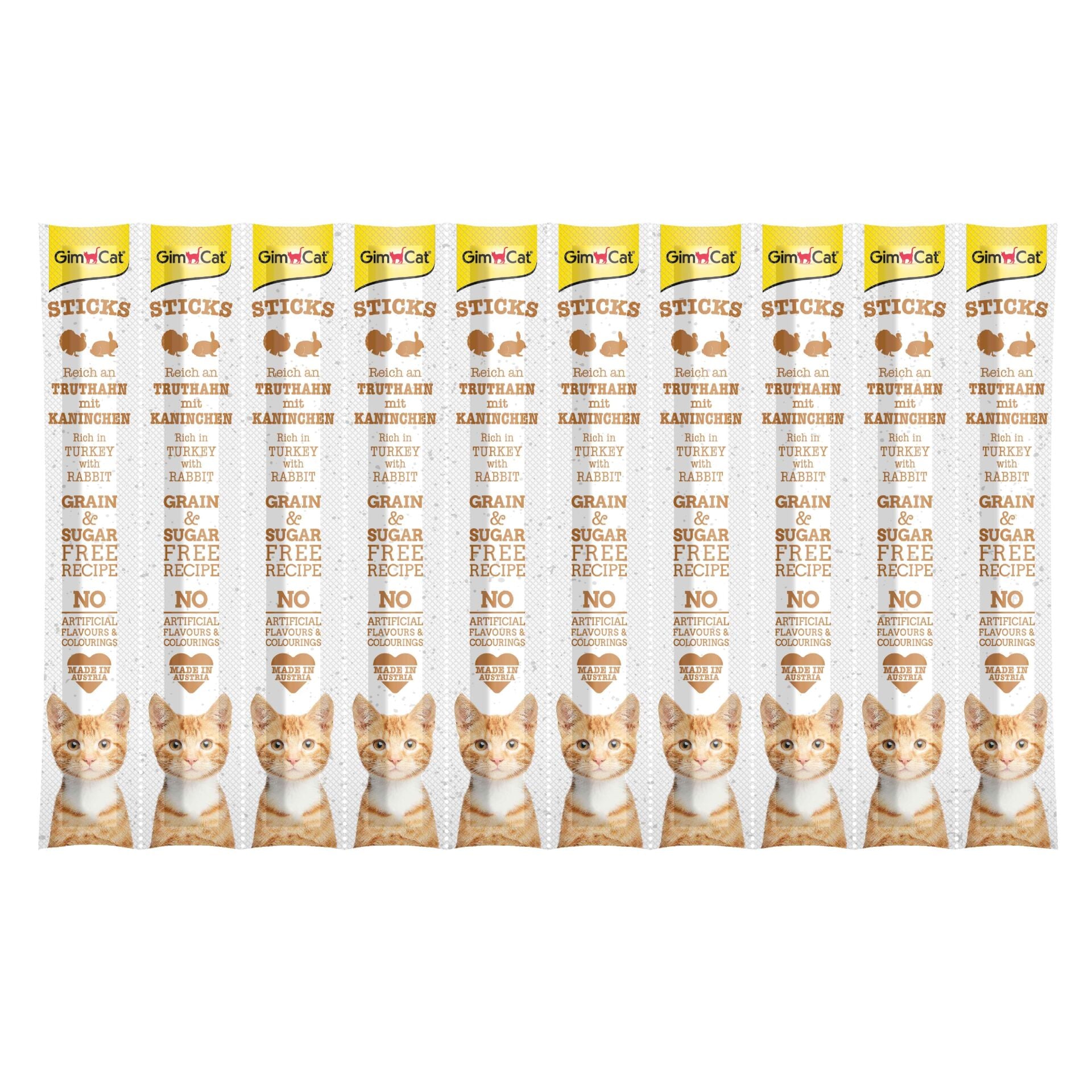 GimCat Sticks Tahılsız Hindi Tavşanlı Ödül Çubuğu 10'lu