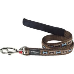 Red Dingo Length Bone Yard Desenli Köpek Uzatma Tasması Kahverengi 12 Mm