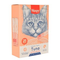 Wanpy Ton Balığı ve Somonlu Sıvı Kedi Ödül Maması 25x14 Gr