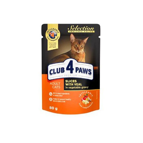 Club4Paws Selection  Dana Etli&Sebzeli Pouch Kedi Konservesi 80 Gr