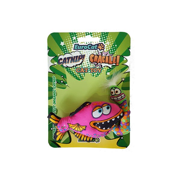 Eurocat Balık Şeklinde Peluş Kedi Oyuncağı Pembe 24 Cm