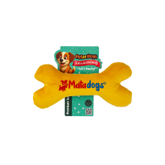 PetzzDogs Bone Sesli Dayanıklı Peluş Köpek Çiğneme Oyuncağı Sarı 19x9 Cm