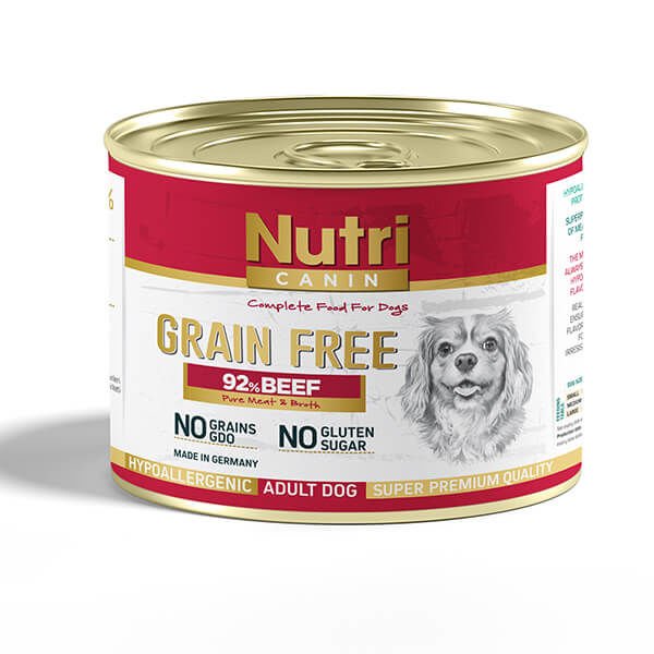 Nutri Canin Tahılsız %92 Biftekli Yetişkin Konserve Köpek Maması 200 Gr
