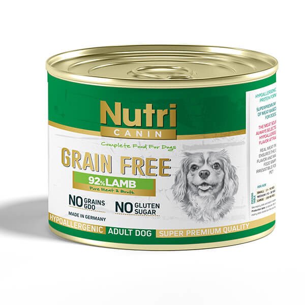Nutri Canin Tahılsız %92 Kuzu Etli Yetişkin Köpek Konservesi 200 Gr