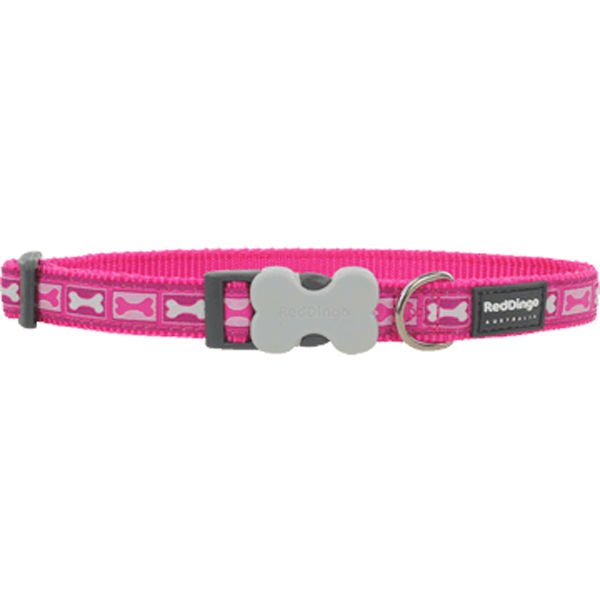 Red Dingo Bone Yard Desenli Köpek Boyun Tasması Pembe 25 Mm