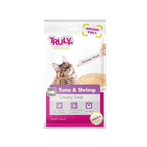 Truly Ton Balıklı ve Karidesli Sıvı Kedi Ödülü 5 Adet 14 Gr
