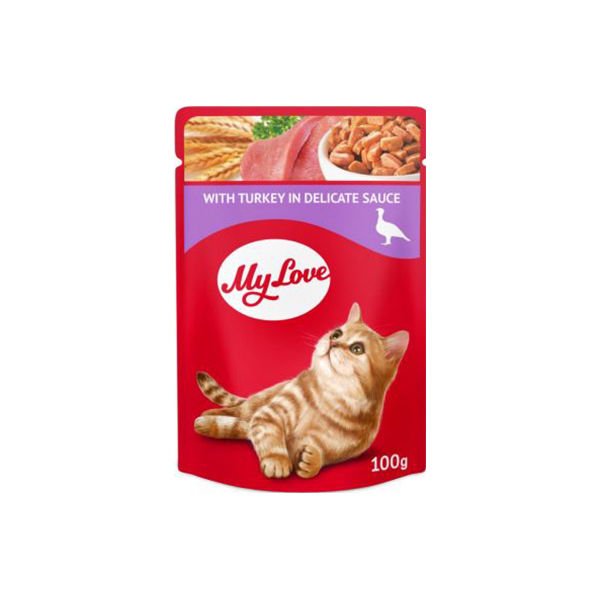 My Love Soslu Hindi Etli Pouch Konserve Kedi Maması 100 Gr