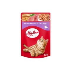 My Love Soslu Hindi Etli Pouch Konserve Kedi Maması 100 Gr