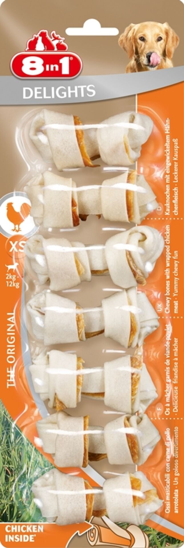 8in1 Delights Bones Tavuklu Köpek Ağız Bakım Kemiği XS 7'li 84 gr