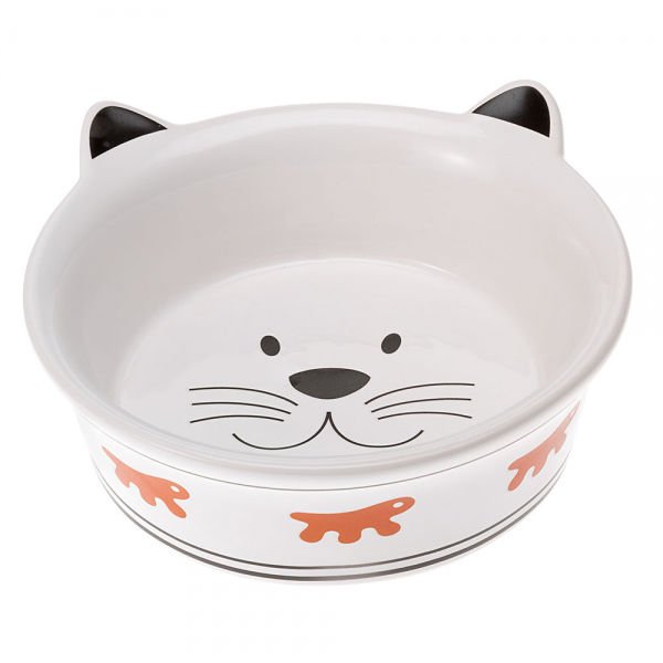 Ferplast Venere Kedi Desenli Seramik Kedi Mama ve Su Kabı 500 Ml