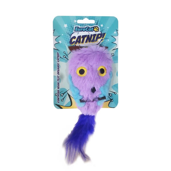 Eurocat Baykuş Şeklinde Peluş Kedi Oyuncağı Mor