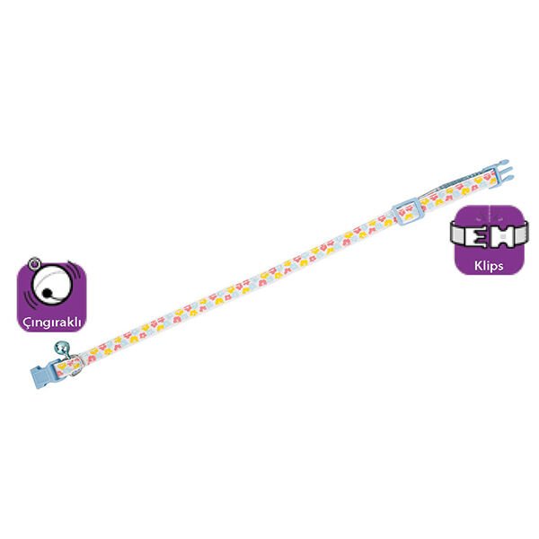 Karlie Çiçek Desenli Kedi Boyun Tasması 20-35 Cm