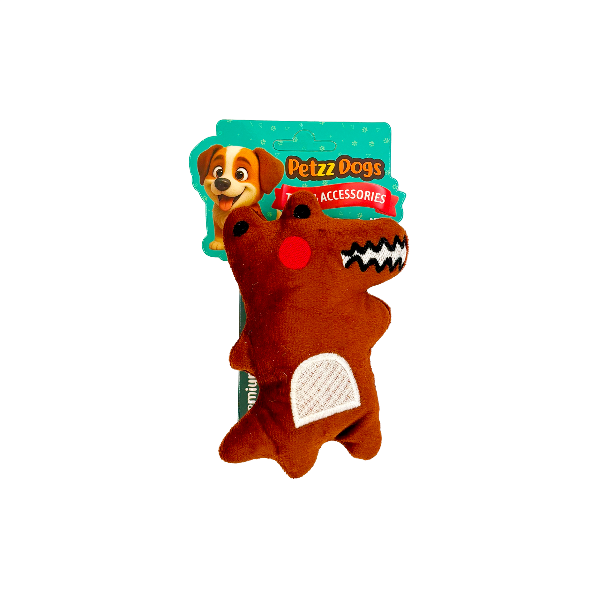 PetzzDogs Timy Sesli Dayanıklı Peluş Köpek Çiğneme Oyuncağı Kahverengi 13x9 Cm