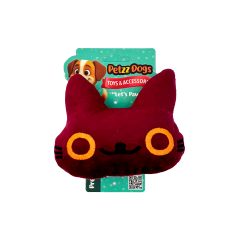 PetzzDogs Kitty Sesli Dayanıklı Peluş Köpek Çiğneme Oyuncağı Bordo 12x14 Cm