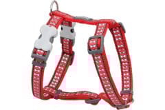 Red Dingo Reflektörlü Kemik Desenli Kırmızı Göğüs Tasması 20mm