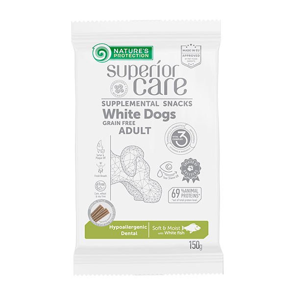 Nature's Protection Hipoalerjenik Dental Balıklı Beyaz Tüylü Köpek Ödül Maması 150 Gr