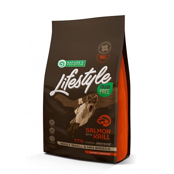Natures Protection Lifestyle Tahılsız Karides ve Somonlu Küçük Irk Yetişkin Köpek Maması 1.5 Kg